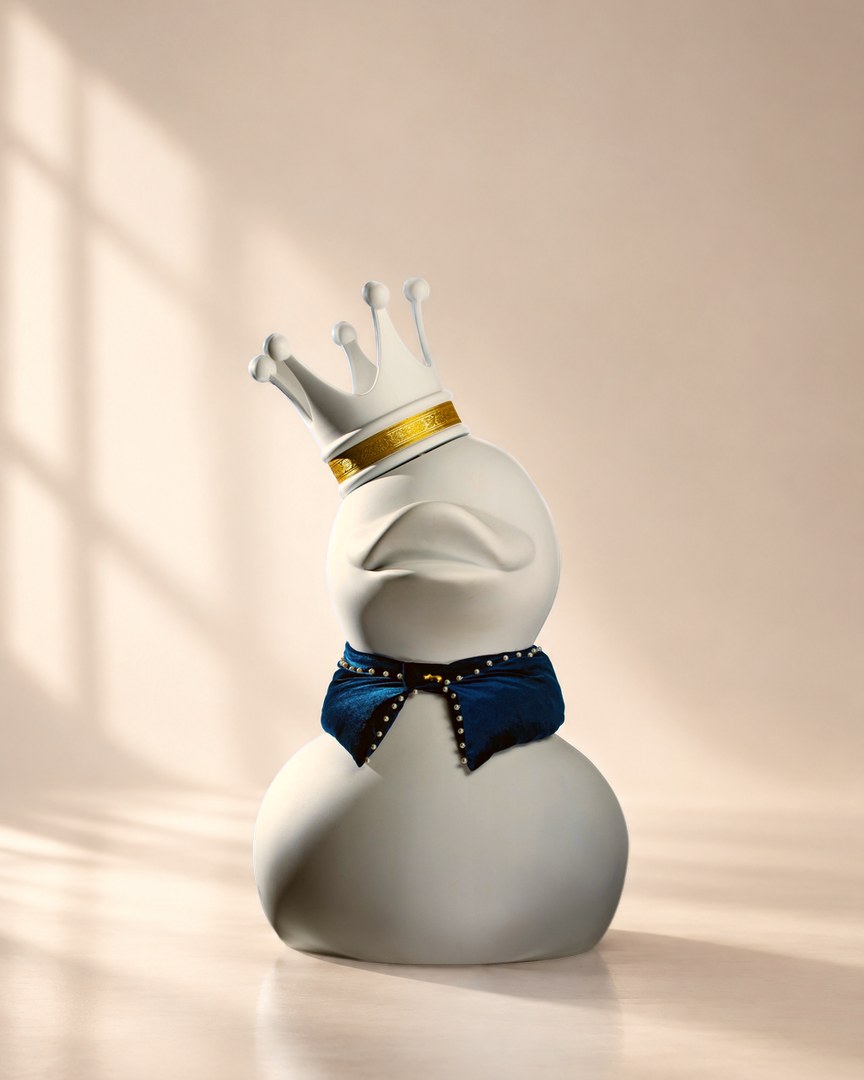 Hand-painted resin duck sculpture by Karim Mekhtigian