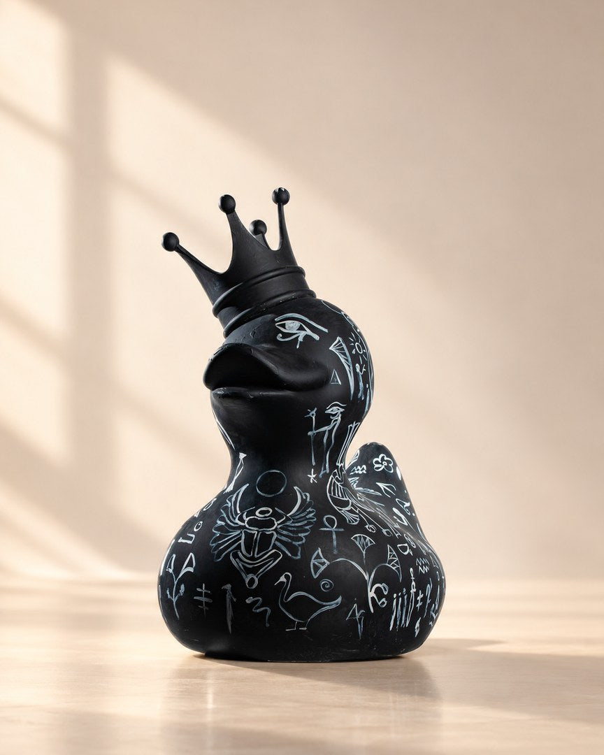 Hand-painted resin duck sculpture by Hossam Dirar