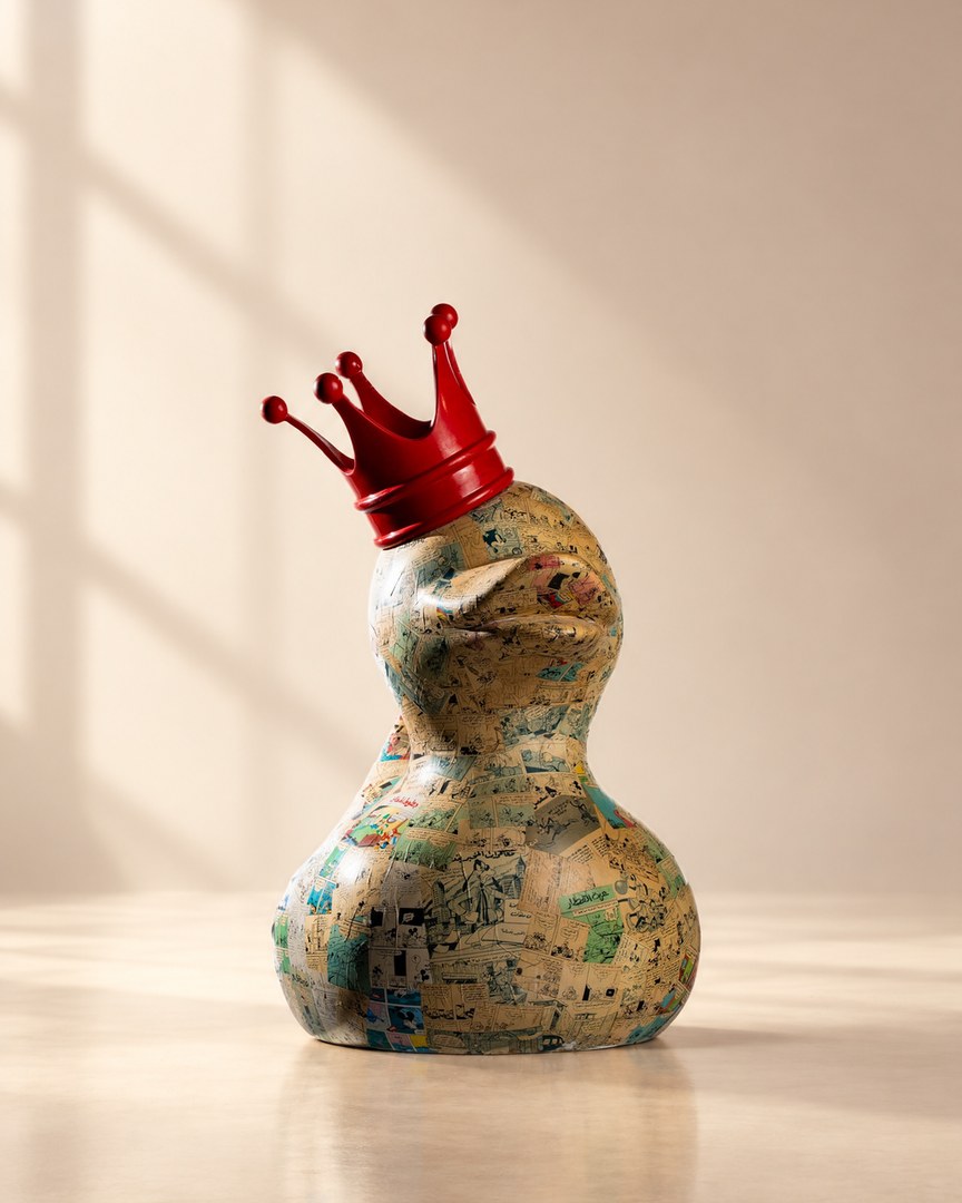 Hand-painted resin duck sculpture by Mohamed Fares