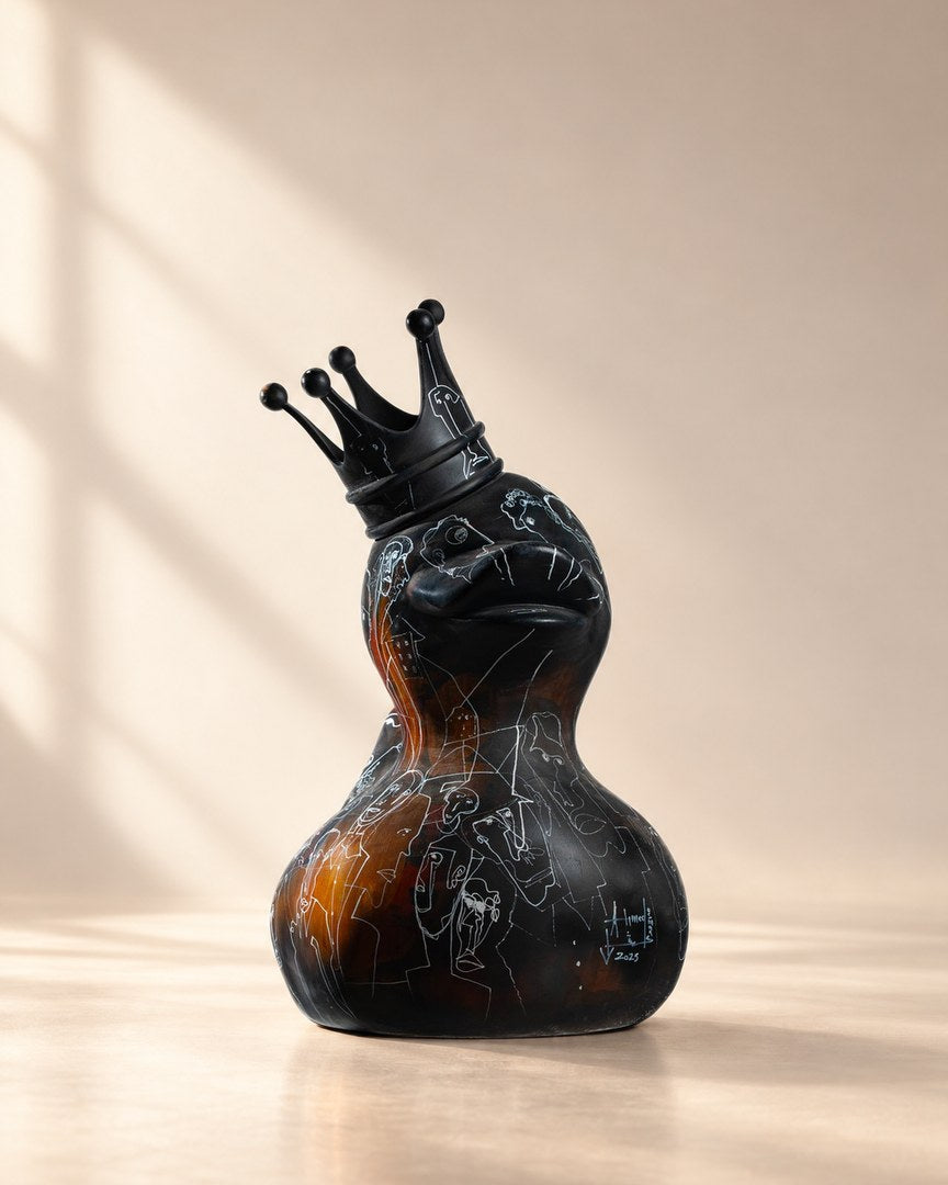 Hand-painted resin duck sculpture by Ahmed Osman