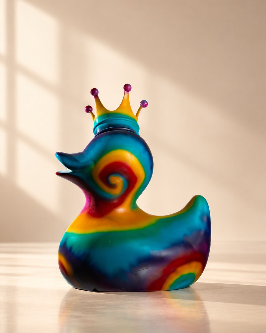 Hand-painted resin duck sculpture by Design Avenue