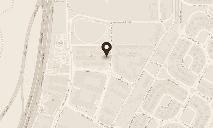 Map showing NOT TOYS Café at 5A by The Waterway, New Cairo