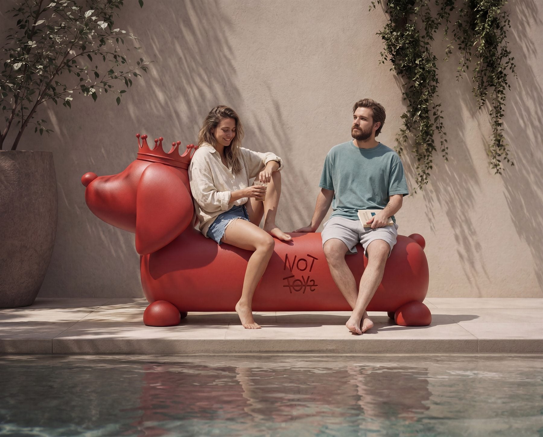Saus bench by NOTTOYS X Studio Five, seating scale