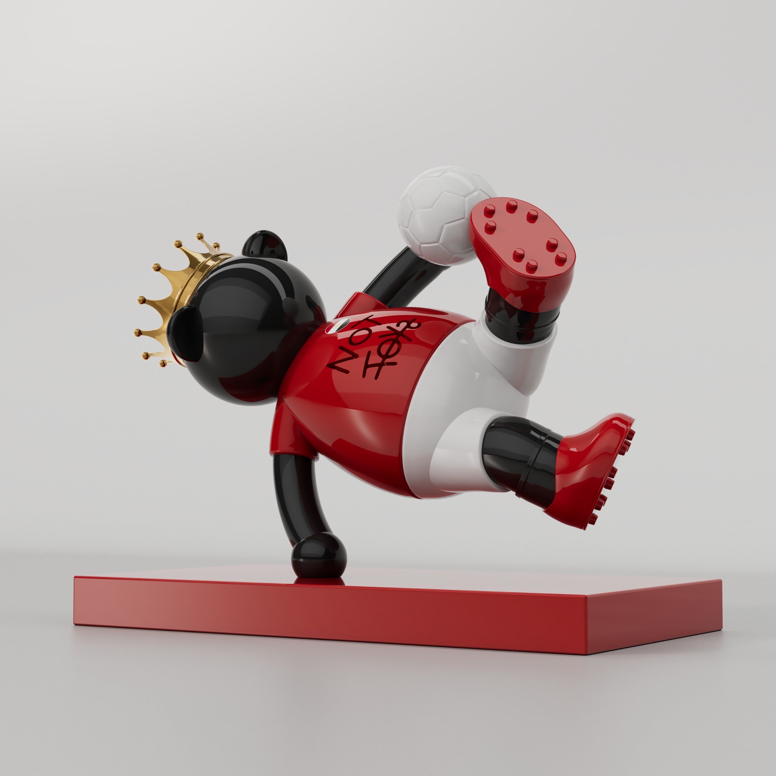 World Cup Fudge sculpture double kick side view