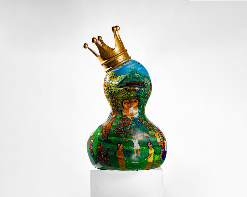 Hand-painted resin art toy duck by Guirguis Lotfy