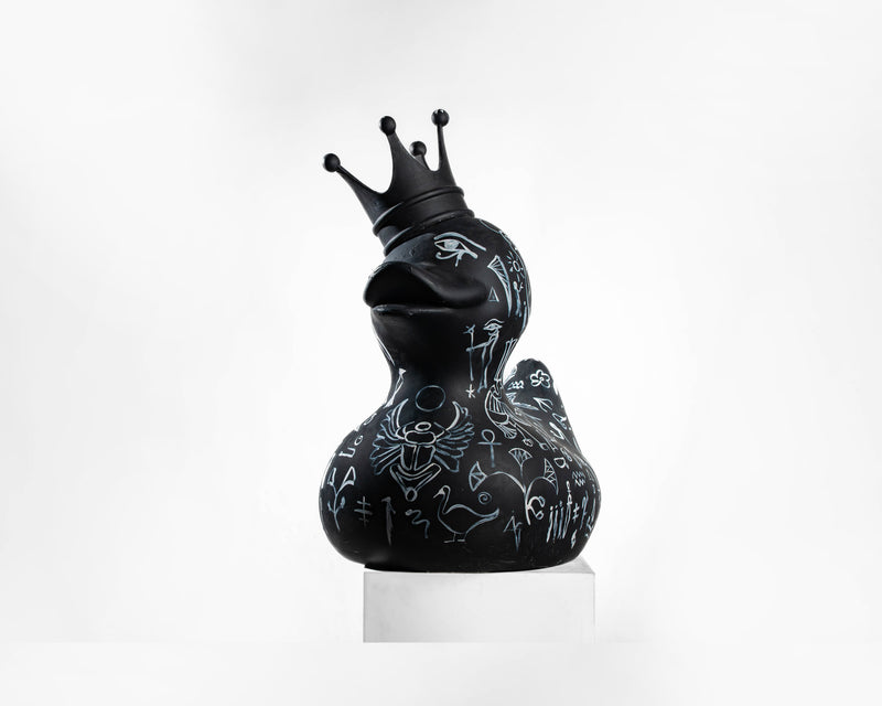 Hand-painted resin art toy duck by Hossam Dirar