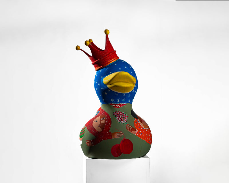 Hand-painted resin art toy duck by Mostafa Rabie